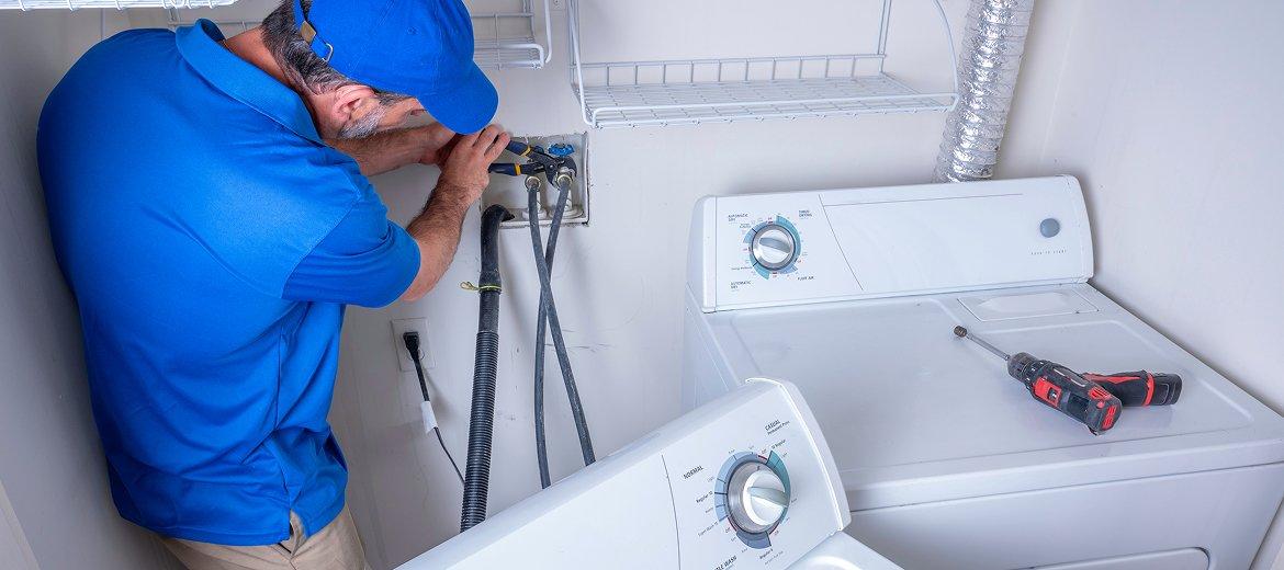 Washing machine plumbing installation in Southeastern WI